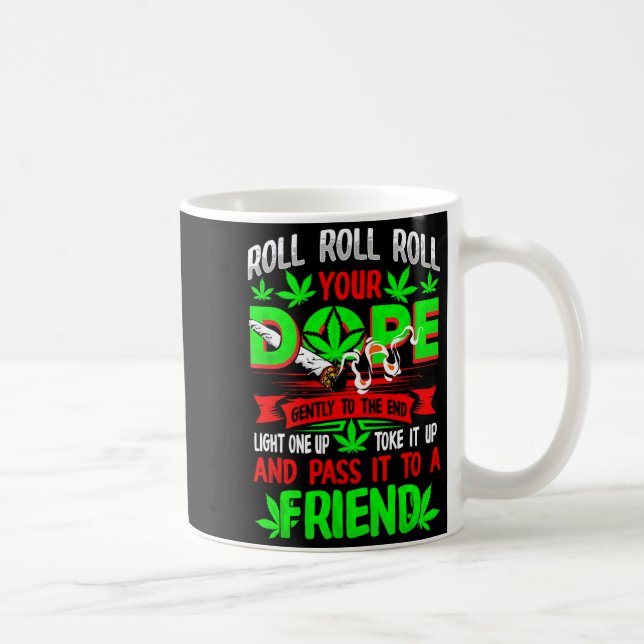Funny Weed T Lover Roll Joint Friend Smoking Short Kaffemugg (Höger)