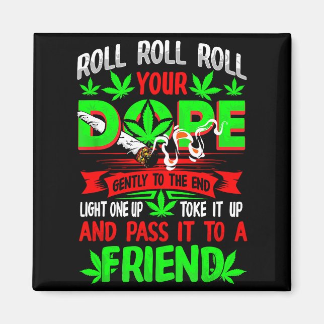 Funny Weed T Lover Roll Joint Friend Smoking Short Magnet (Framsidan)