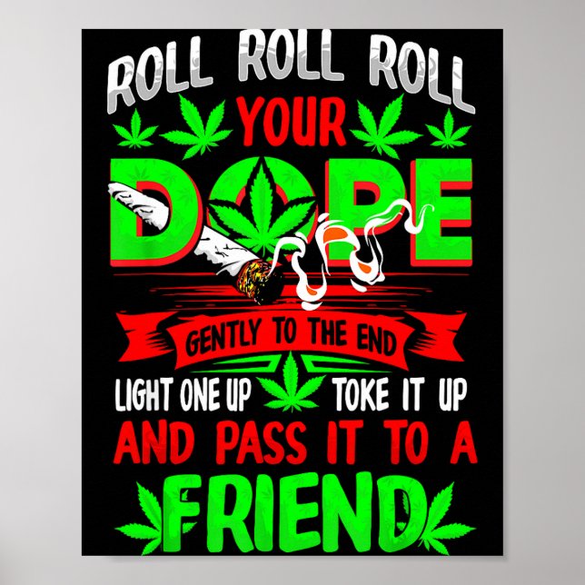 Funny Weed T Lover Roll Joint Friend Smoking Short Poster (Framsidan)