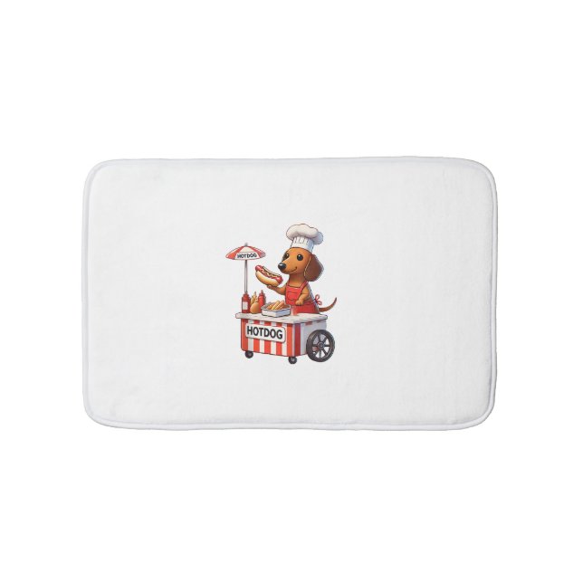 Funny Weenie Dachshund Hund Sause Hotdog Sandwich Badrumsmatta (Framsidan)