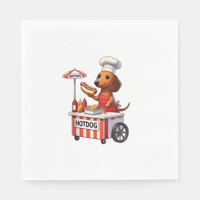 Funny Weenie Dachshund Hund Sause Hotdog Sandwich Pappersservett (Framsidan)