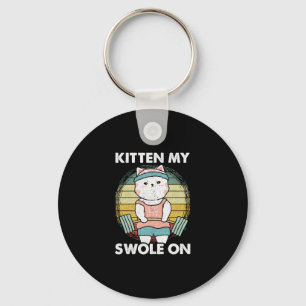 Funny Weightlift Cat Gym Motivation Animal Nyckelring