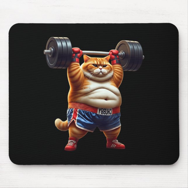 Funny Weightlifting Gym Workout Cat With Boxing Gl Musmatta (Framsidan)