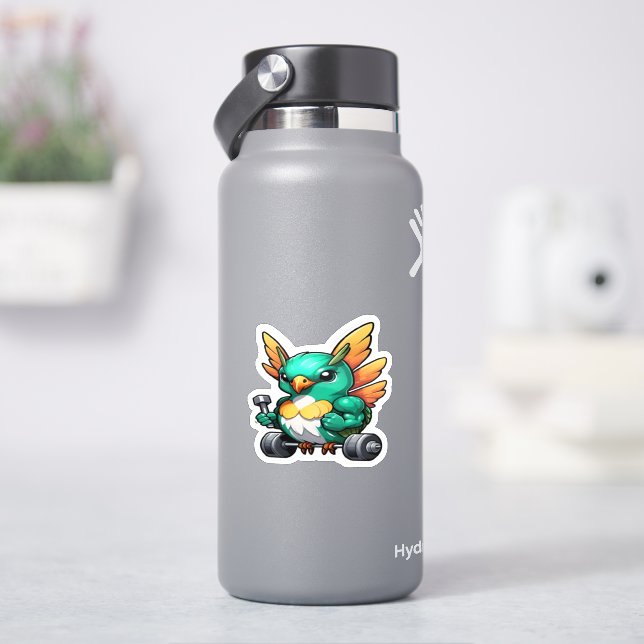 Funny Weightlyftande Hummingbird Sticker Klistermärken (HydroFlask)