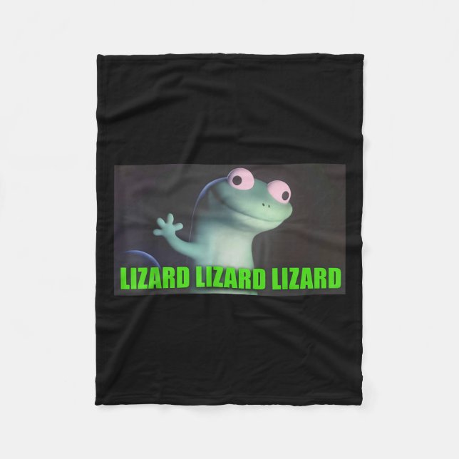 Funny Weirdcore Lizard Lizard Lizard Meme Animal W Fleecefilt (Framsidan)