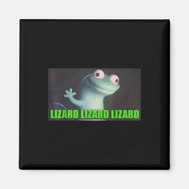 Funny Weirdcore Lizard Lizard Lizard Meme Animal W Magnet (Framsidan)
