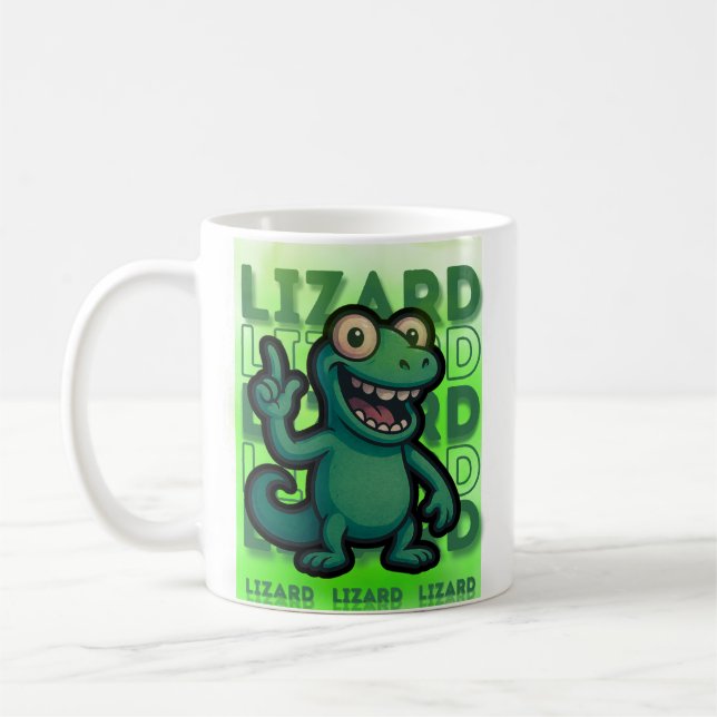 Funny Weirdcore Lizard Lizard Lizard Meme Kaffemugg (Vänster)