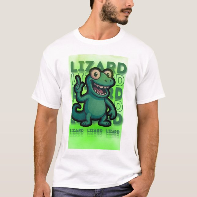 Funny Weirdcore Lizard Lizard Meme T-Shirt (Framsida)