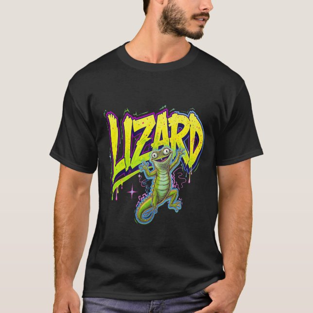 Funny Weirdcore Lizard Meme | Unik djurtransport T Shirt (Framsida)