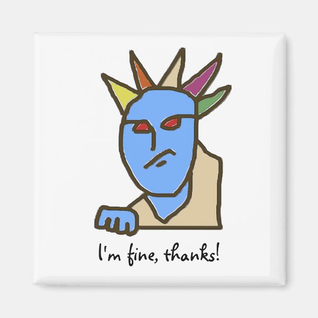 Funny WEIRDOS Annoyed Tecknad Magnet (Framsidan)