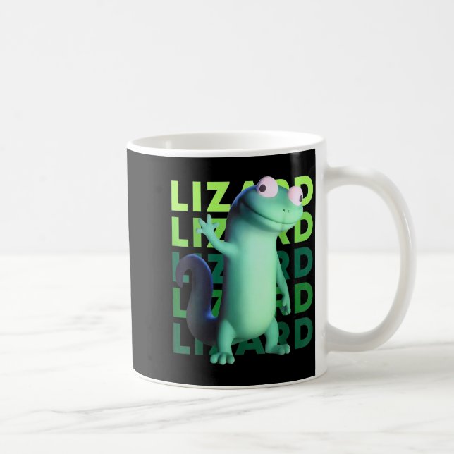 Funny Weirore Lizard Meme _ 3d Surreal Animal  Kaffemugg (Höger)