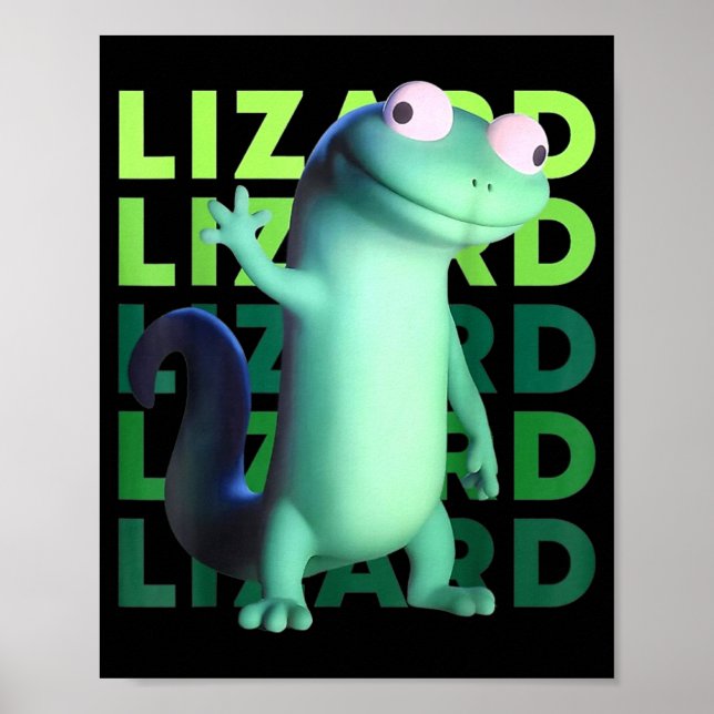 Funny Weirore Lizard Meme _ 3d Surreal Animal  Poster (Framsidan)