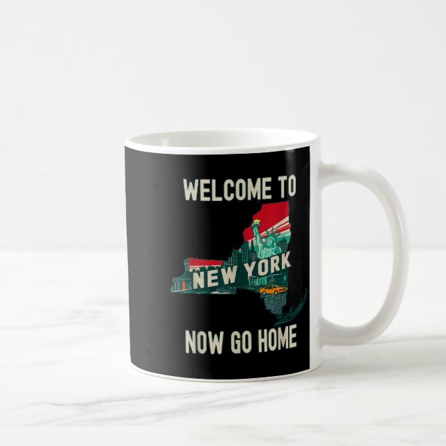 Funny Welcome To New York Retro Design, Funny New  Kaffemugg (Höger)