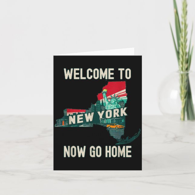 Funny Welcome To New York Retro Design, Funny New  Kort (Framsida)