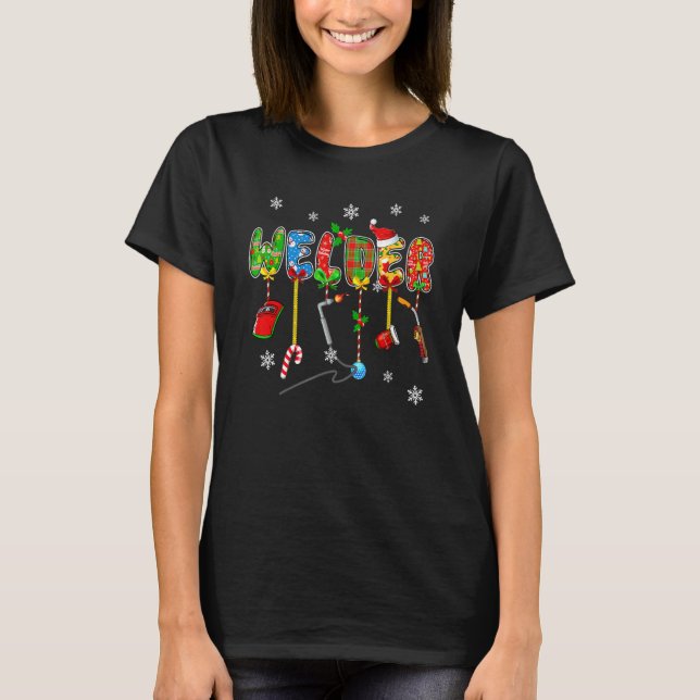 Funny Welder Christmas Holiday Pajamas Xmas Graphi T Shirt (Framsida)