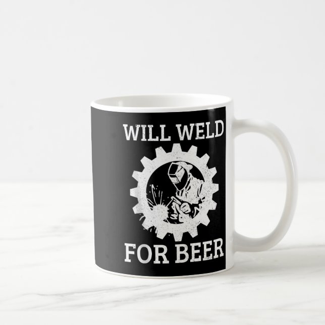 Funny Welder Will Weld For Beer Welding Gift Tank  Kaffemugg (Höger)