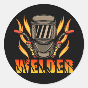 Funny Welding Proud Welder Welder Weld Job America Runt Klistermärke