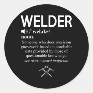 Funny Welding Proud Welder Welder Weld Job America Runt Klistermärke