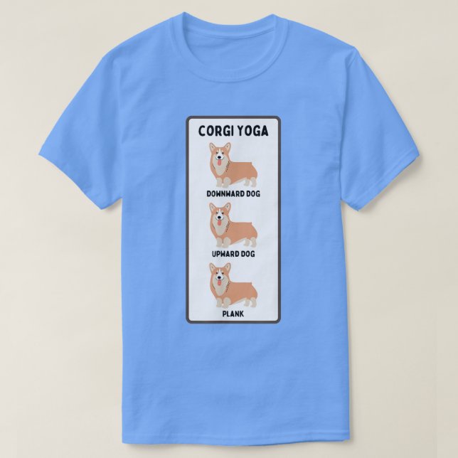 Funny Welsh Corgi Yoga Fånig Pet Owner Joke Plank T Shirt (Design framsida)