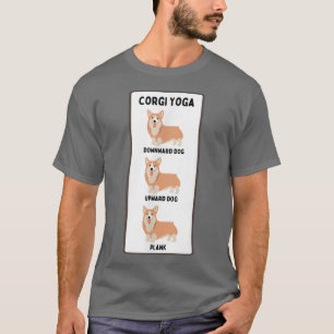 Funny Welsh Corgi Yoga Fånig Pet Owner Joke Plank T Shirt