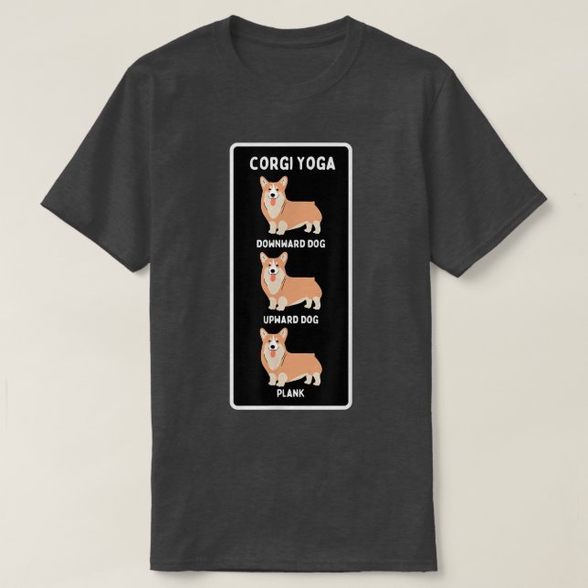 Funny Welsh Corgi Yoga Fånig Pet Owner Joke Plank T Shirt (Design framsida)