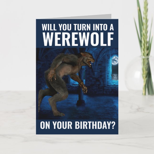 FUNNY WEREWOLF BIRTHDAY CARD FÖR BROTHER HIM KORT (Framsida)