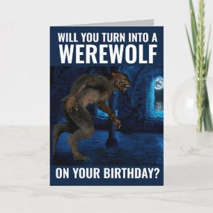 FUNNY WEREWOLF BIRTHDAY CARD FÖR BROTHER HIM KORT