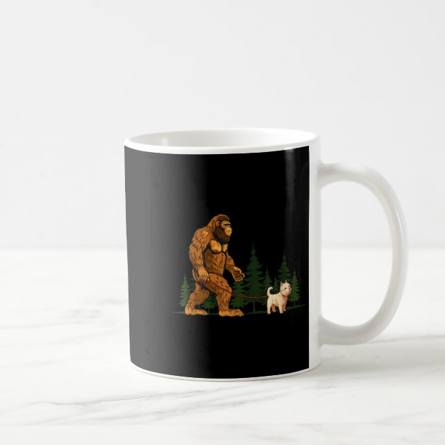 Funny West Highland White Terrier Westie Bigfoot D Kaffemugg (Höger)