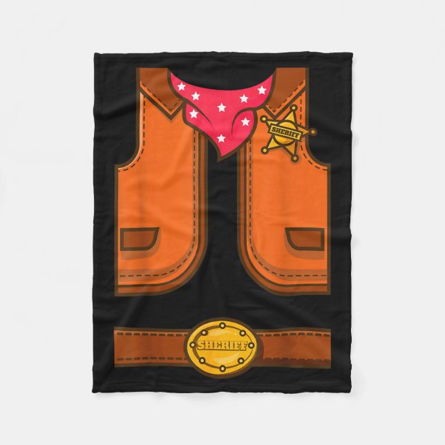 Funny Western Sheriff Halloween Cowboy Vest Simple Fleecefilt (Framsidan)