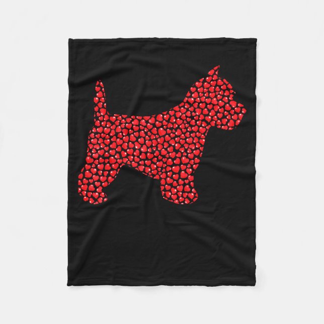 Funny Westie Dog Lover Hearts Love Westie Valentin Fleecefilt (Framsidan)