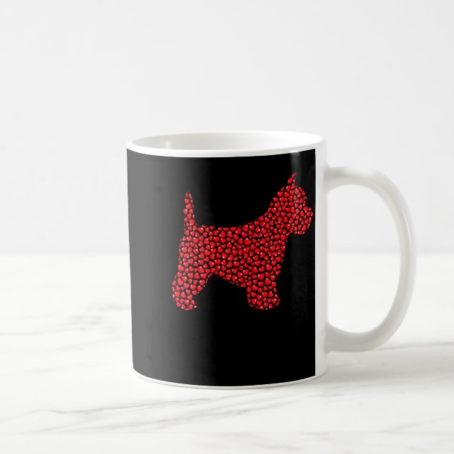 Funny Westie Dog Lover Hearts Love Westie Valentin Kaffemugg (Höger)