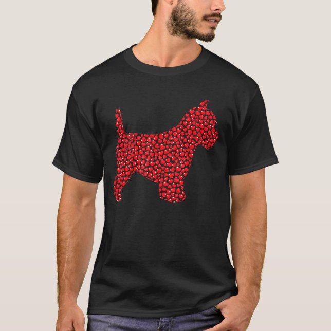 Funny Westie Dog Lover Hearts Love Westie Valentin T Shirt (Framsida)