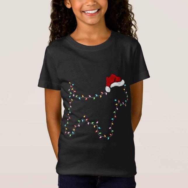 Funny Westie Hund Lighting Santa Hat Westie Ch T Shirt (Framsida)