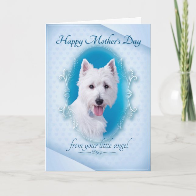 Funny Westie Mors dag Card Kort (Framsida)