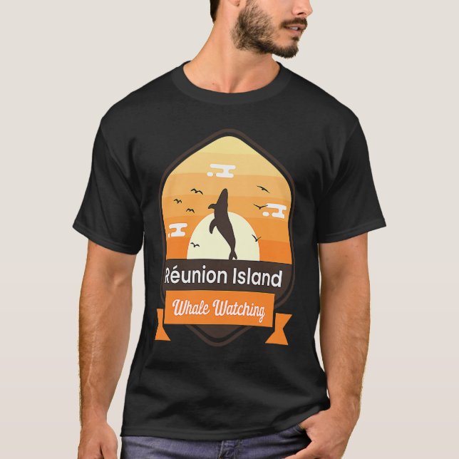 Funny Whale Watching Réunion Island Ocean Marine B T Shirt (Framsida)