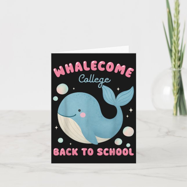 Funny Whalecome Back to school College Ocean Teach Kort (Framsida)