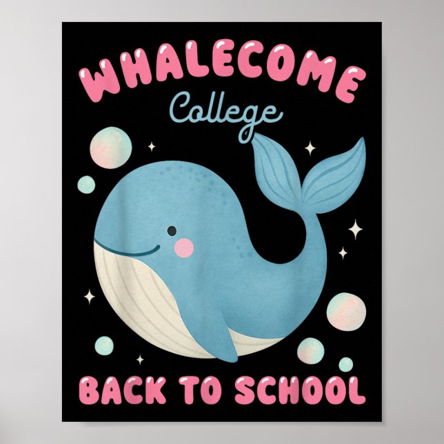 Funny Whalecome Back to school College Ocean Teach Poster (Framsidan)