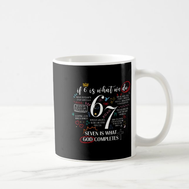 Funny What God Completes 6 7 Meme Jesus Christian  Kaffemugg (Höger)