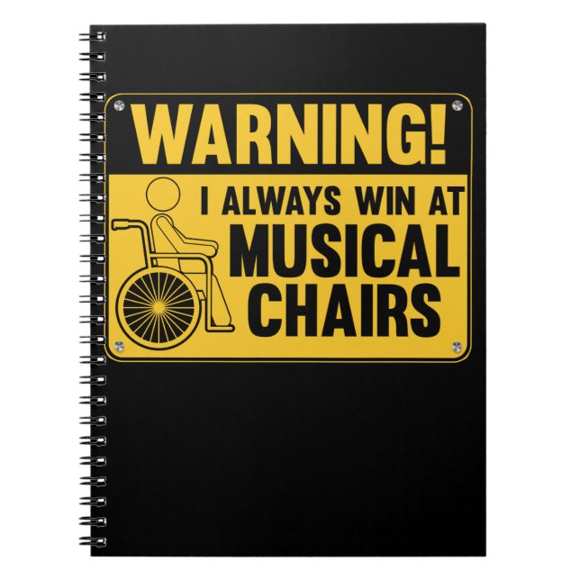 Funny Wheelcourt Musical-stol Humor Anteckningsbok (Framsidan)
