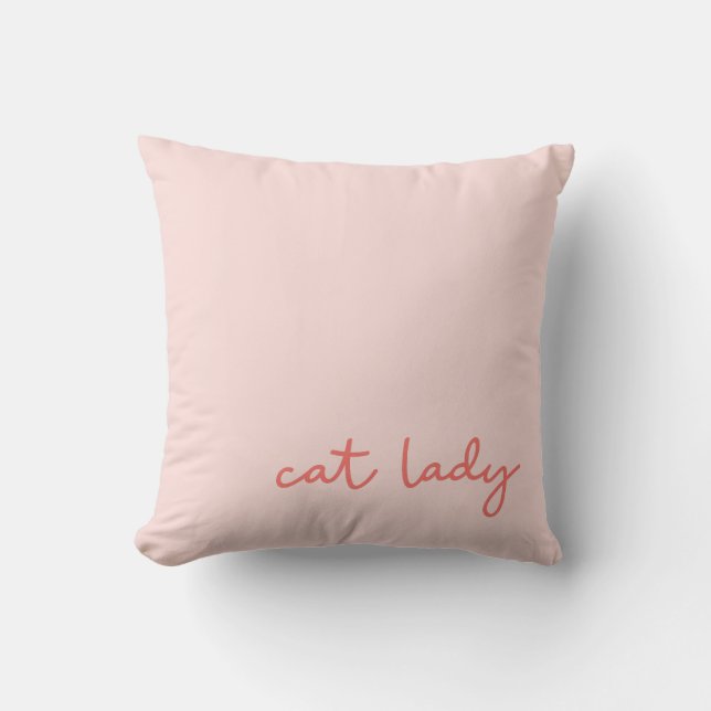 Funny Whimsical Cat Dam-citat i Rosa Kudde (Framsida)