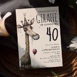 Funny Whimsical Giraffe Vuxen Birthday<br><div class="desc">Den här är för äventyrsandan med ett lustigt ben! "Du har en GIRAFFE, jag blir det (lägg till ålder). Den fantastiska Vuxen på födelsedagsinbjudan är ett superskoj som illustrerar en giraffe med en party-hatt och en ballong - ett bild som säkert kommer att slå sönder även det allvarligaste ansikte. Anpassadet...</div>