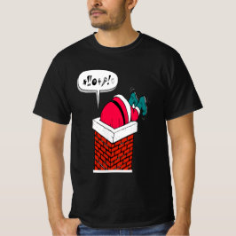 Funny Whimsical Santa Har Stuck i Skorsten T Shirt