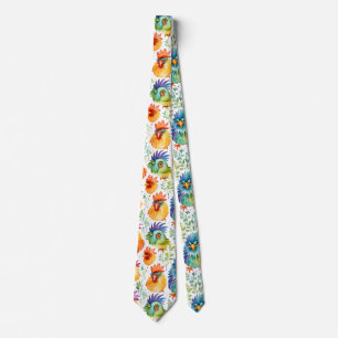 Funny Whimsical Watercolor Stil Chickens Slips