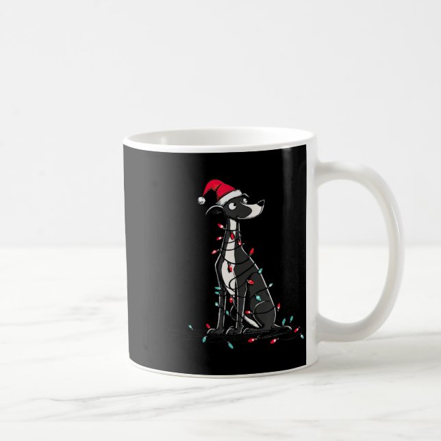 Funny Whippet Christmas Graphics Dog Lights Lover  Kaffemugg (Höger)