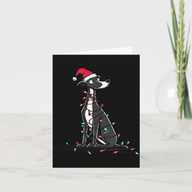 Funny Whippet Christmas Graphics Dog Lights Lover  Kort (Framsida)