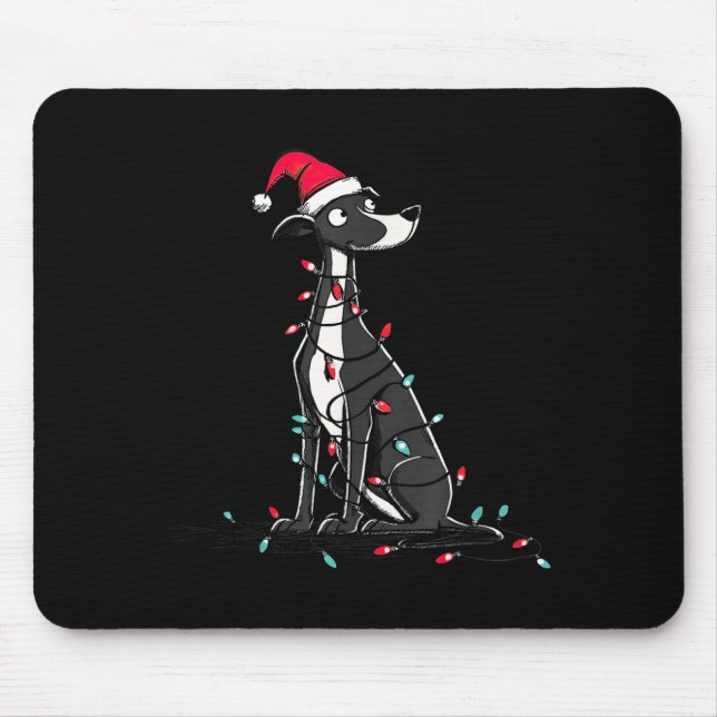 Funny Whippet Christmas Graphics Dog Lights Lover  Musmatta (Framsidan)