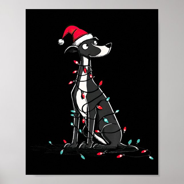 Funny Whippet Christmas Graphics Dog Lights Lover  Poster (Framsidan)