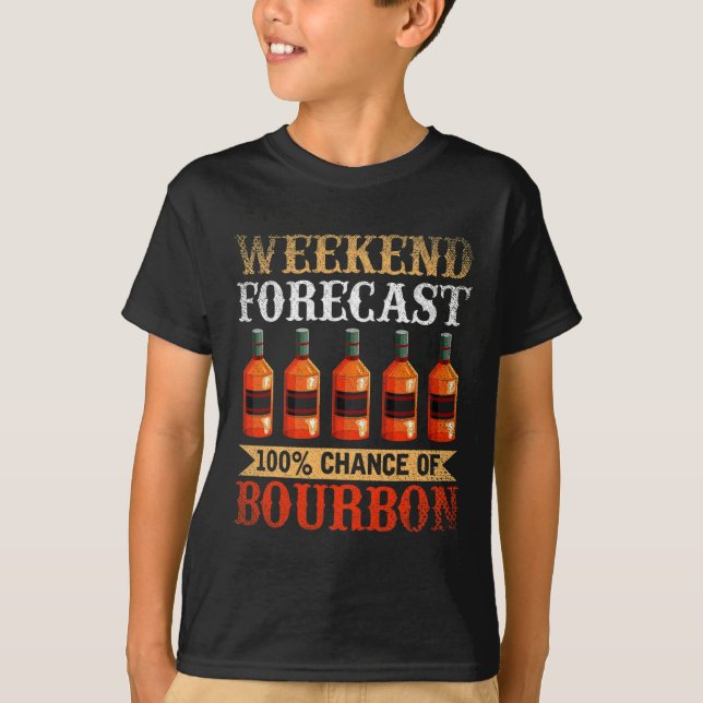Funny Whiskey Drunk Helg prognos 100 % Chance O T Shirt (Framsida)