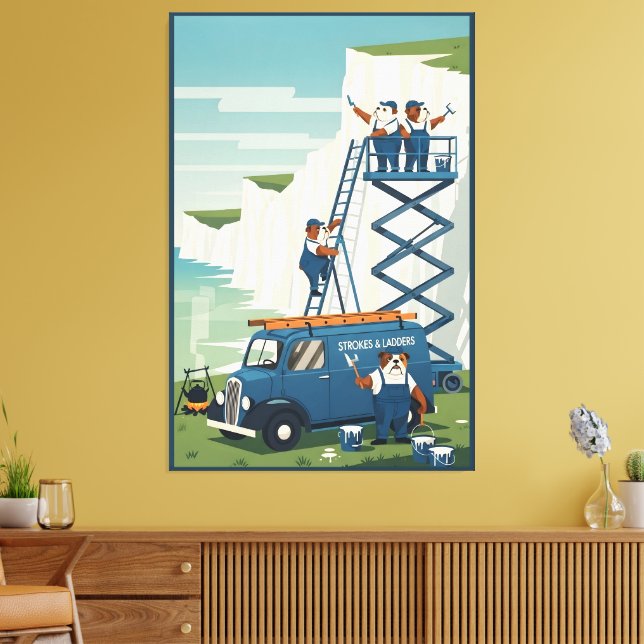 Funny White Cliffs of Dover Canvastryck (Insitu (Vardagsrum))