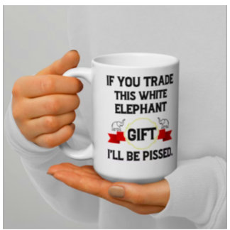 Funny White Elephant Gift, White Elephant Coffee Kaffemugg